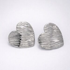 Silver Line Textured Earrings (7021)